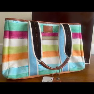 NWT! VINTAGE AUTHENTIC Coach Hamptons Watercolor Tote